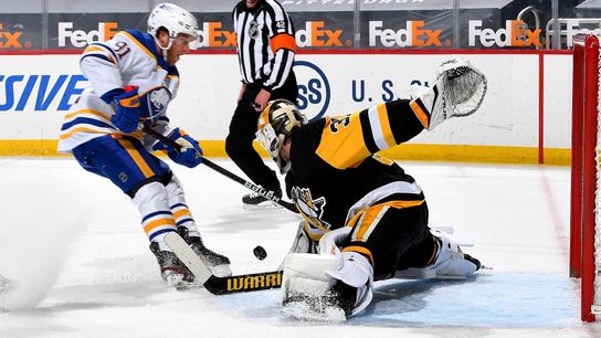 Lagace makes mark in return to NHL, shuts out Sabres in season finale taken at PPG Paints Arena (Penguins)